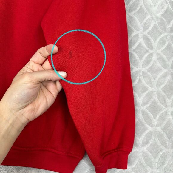 Vtg 90s Puppy Kitten Crewneck Sweatshirt Womens Small Red Dog Cat Granny Novelty - Picture 7 of 11